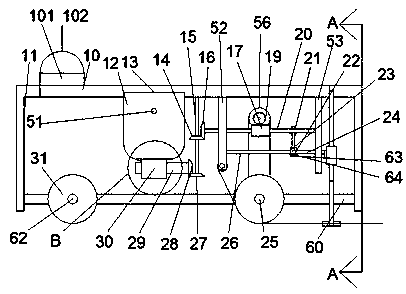 Plastic film laying and compacting device