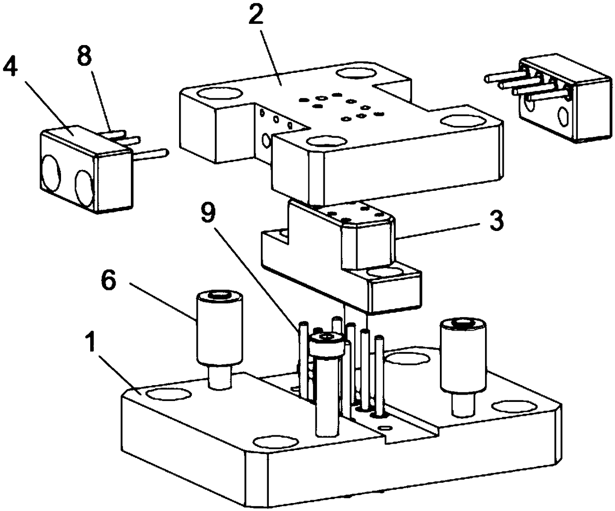 Device for detecting plastic cement PIN