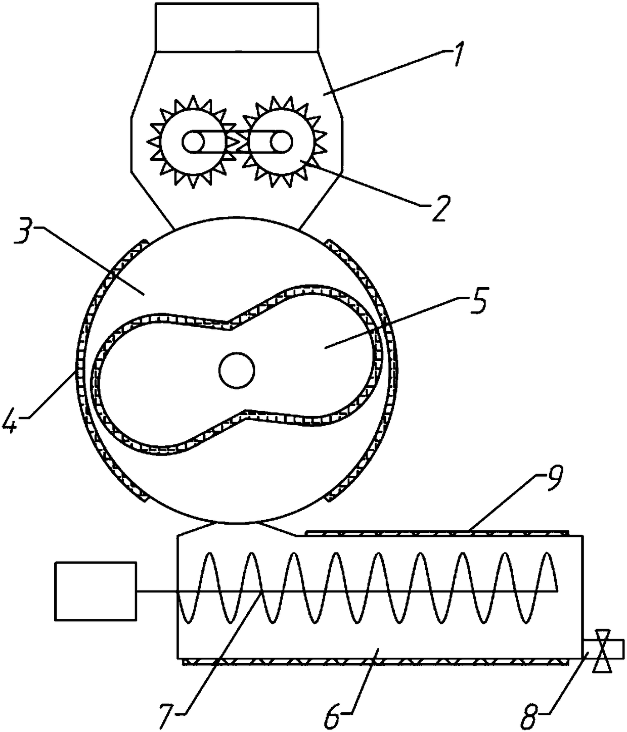 Waste rubber softening device for rubber production