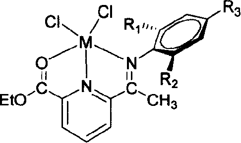 Compound of monoimine pyridine, preparation method and catalyst containing the compound and application