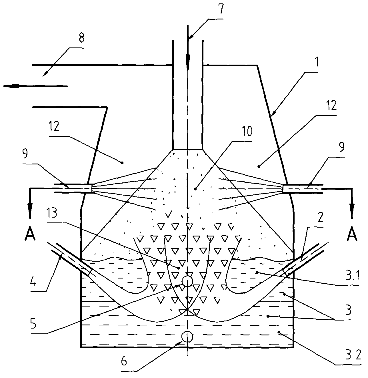 Furnace-inside modification method of furnace gas in Hismelt smelting reduction furnace and smelting reduction furnace thereof