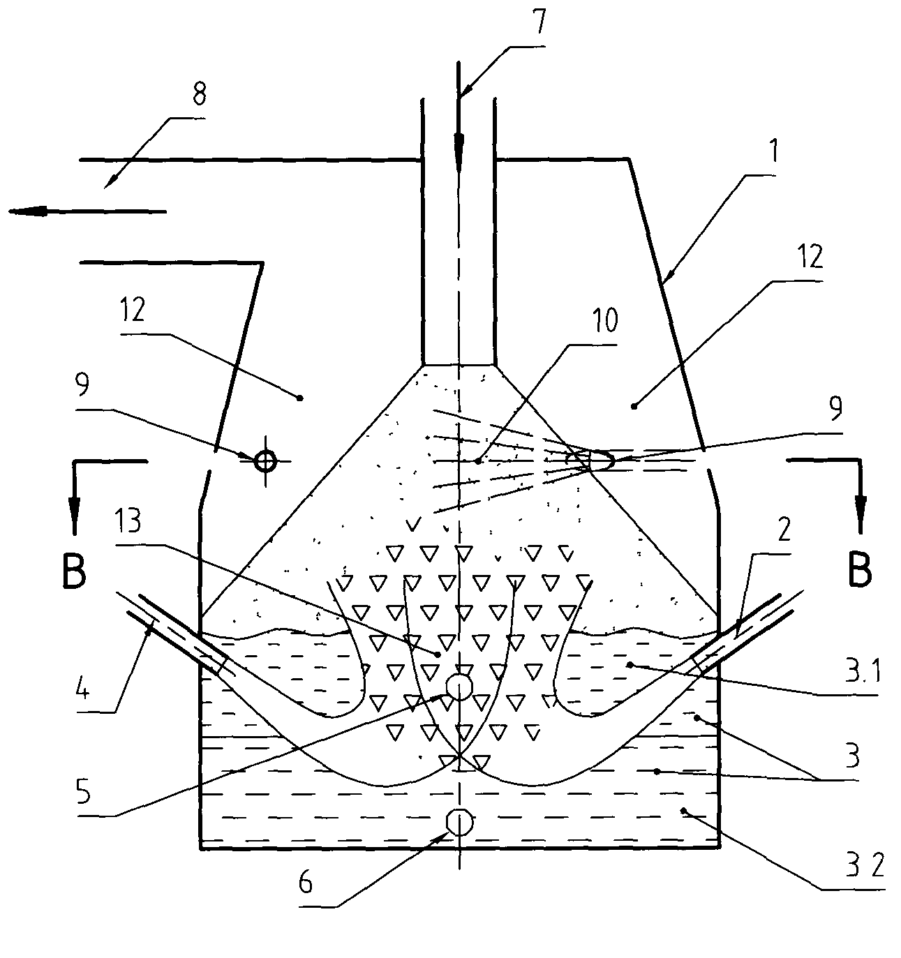 Furnace-inside modification method of furnace gas in Hismelt smelting reduction furnace and smelting reduction furnace thereof