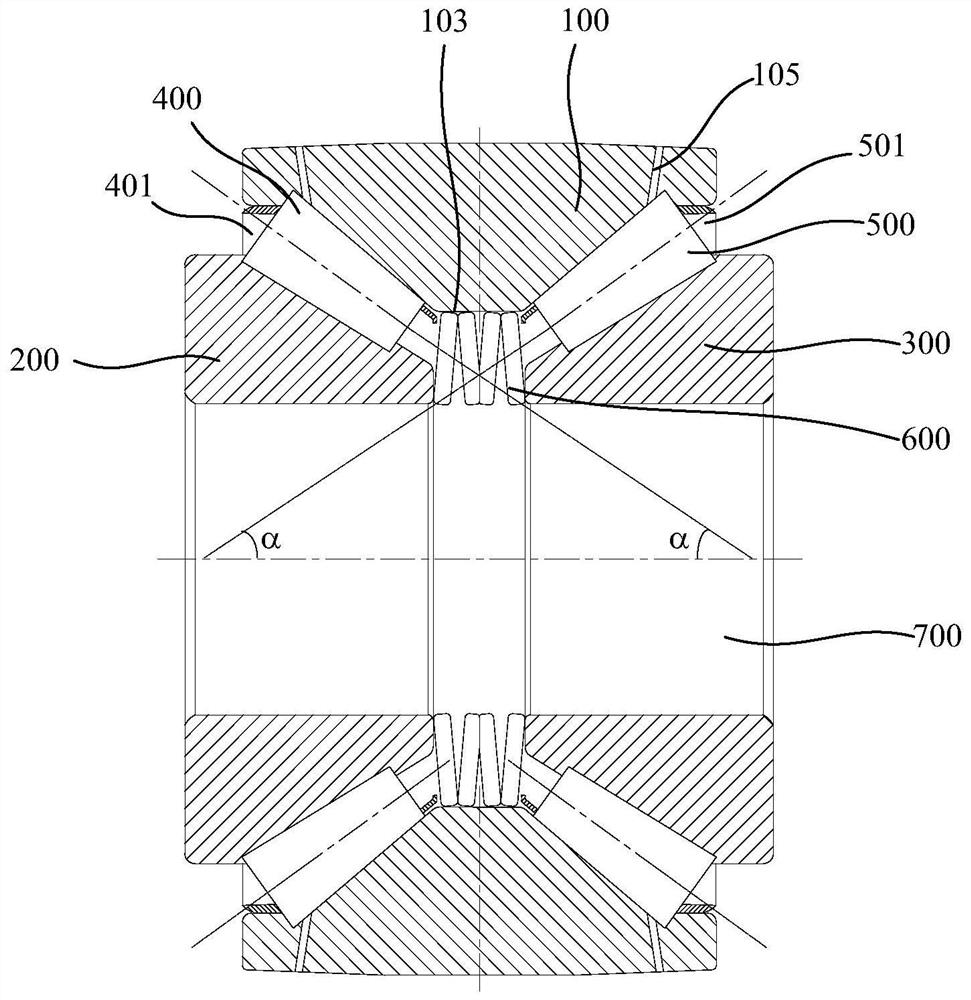 Main speed reducer bearing unit and assembling method