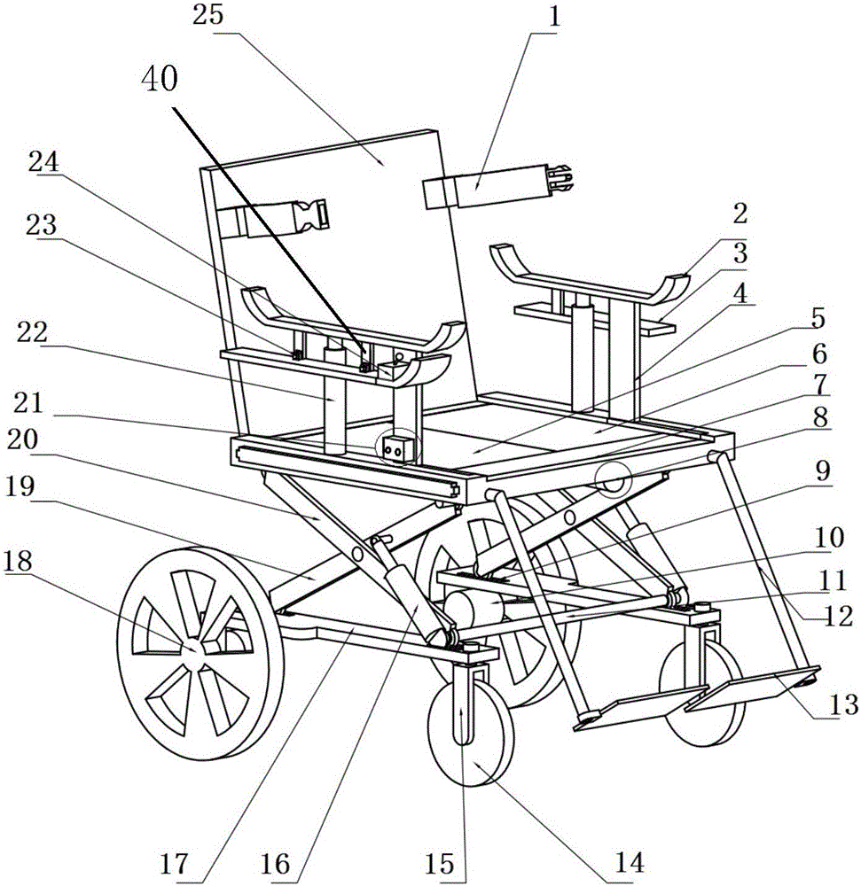 Toilet auxiliary wheelchair