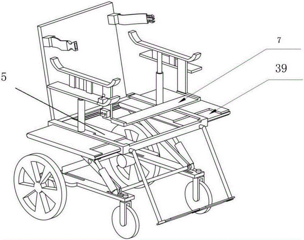 Toilet auxiliary wheelchair