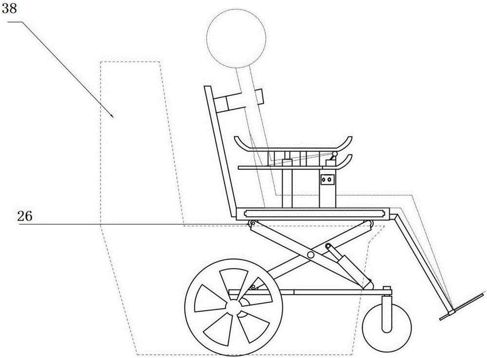 Toilet auxiliary wheelchair