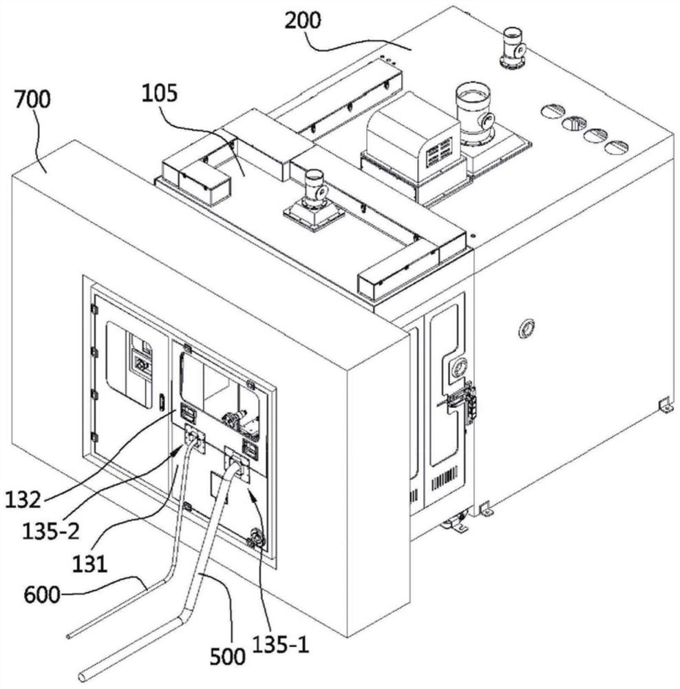 Hose shelving structure of automatic chemical supply device