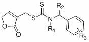 Butenolide structure-containing benzyl amino dithio formiate compounds, and preparation method and application thereof