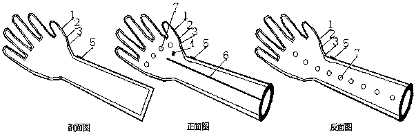 Inflatable medical postoperative fixing gloves and socks