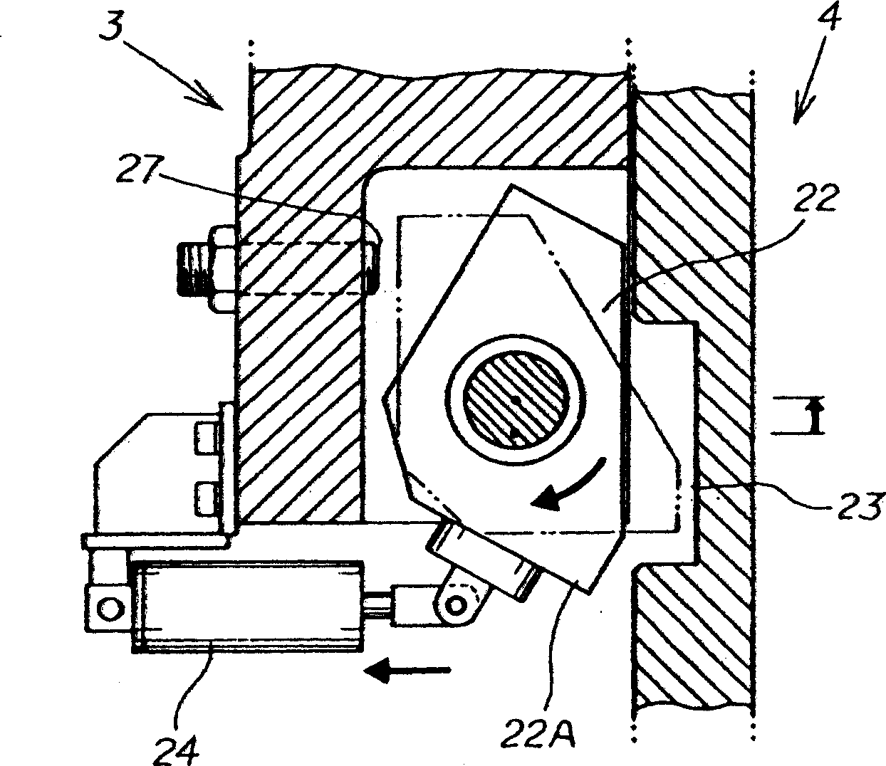 Positioning device for cross rail in processing machine