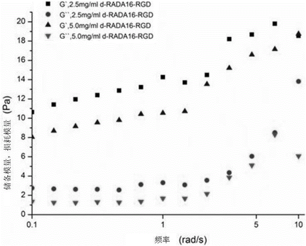 Self-assembly polypeptide d-RADA16-RGD and preparation method and application thereof