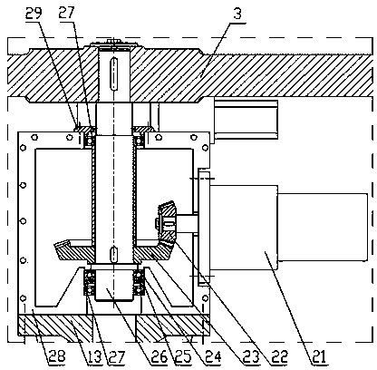 Rotary four-position machine capable of taking and injecting slurry cleanly