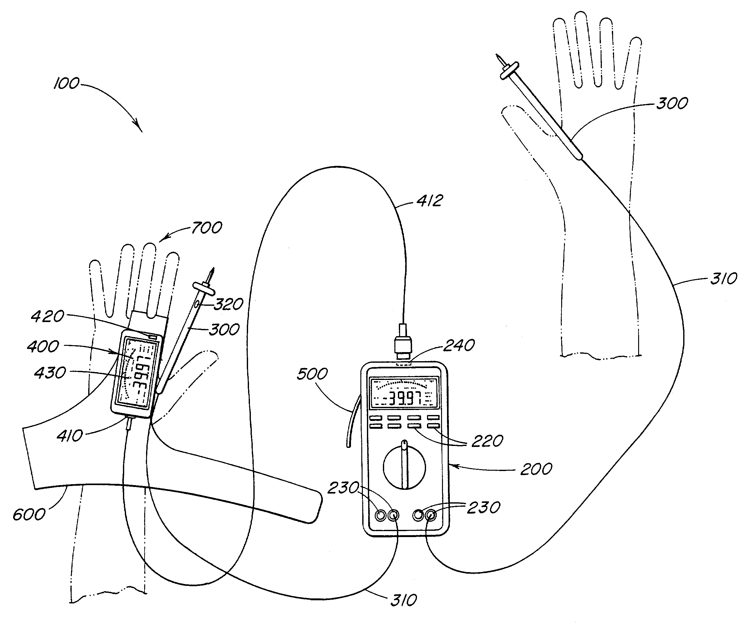 Remote display for portable meter