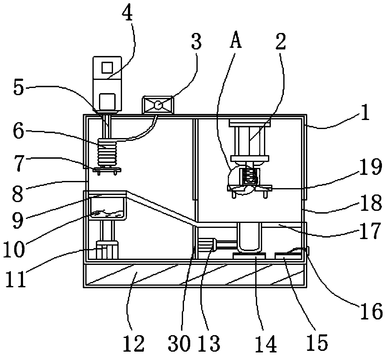 Gland leakage detection device for automatic production of batteries