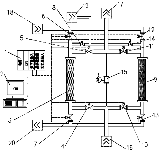 Filter device with capabilities of switching operation and automatic backwashing and control method