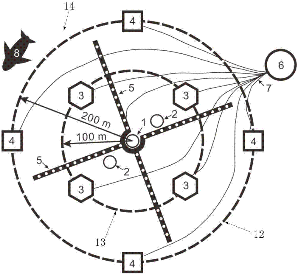 Three-dimensional monitoring system for hydrate mining environment in sea area