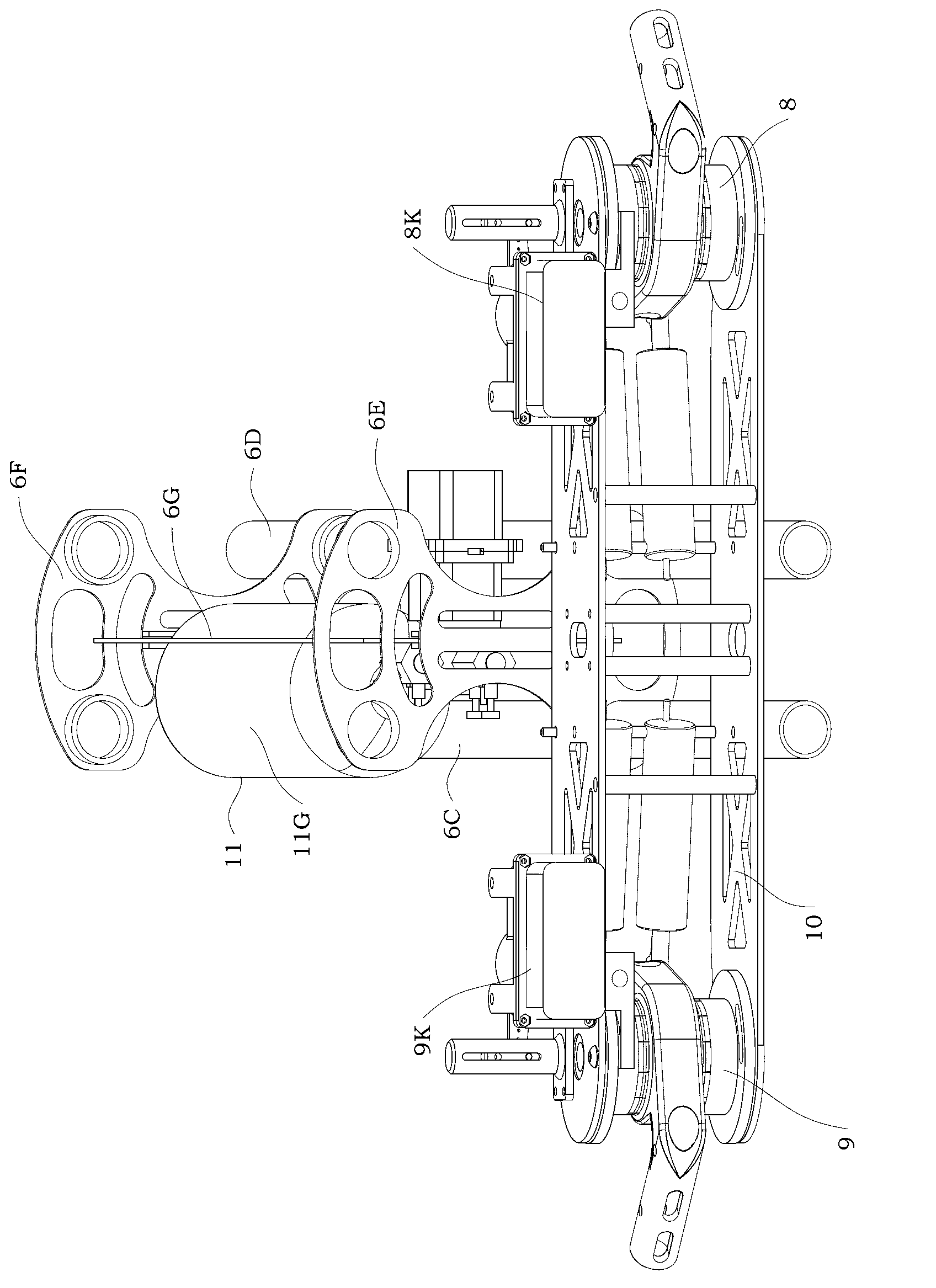 Pneumatic folding apparatus of variable-wing sweepback angle suitable for aeronaval unmanned aerial vehicle