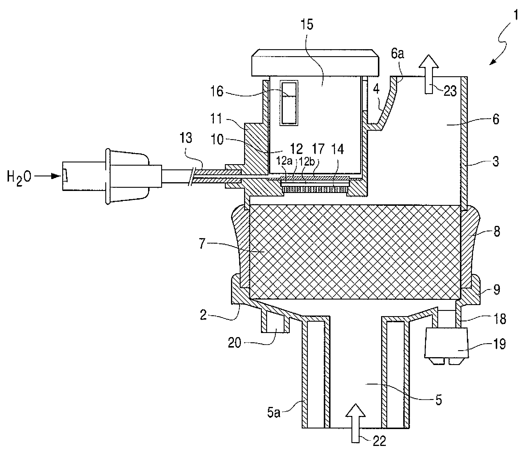 Device for heating and moistening breathing air