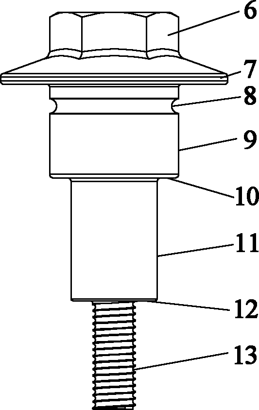 Standing bolt for fixed rail of timing chain