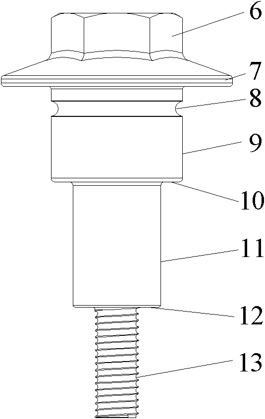 Standing bolt for fixed rail of timing chain