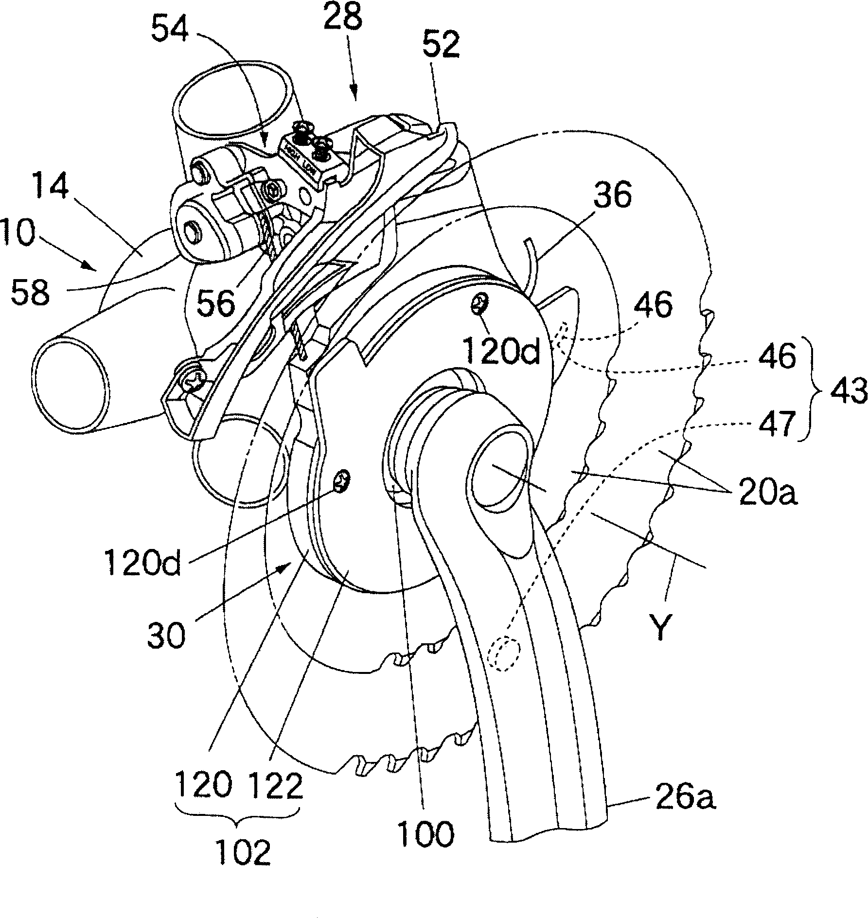 Actuator assembly for motor-cycle