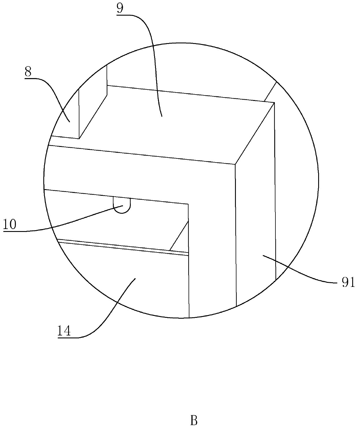 Household garbage stock bin and garbage disposal system