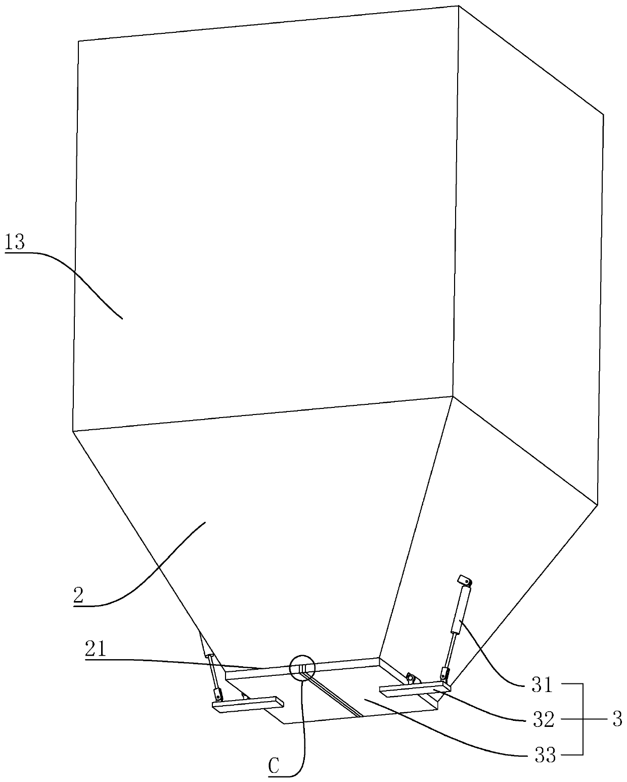 Household garbage stock bin and garbage disposal system