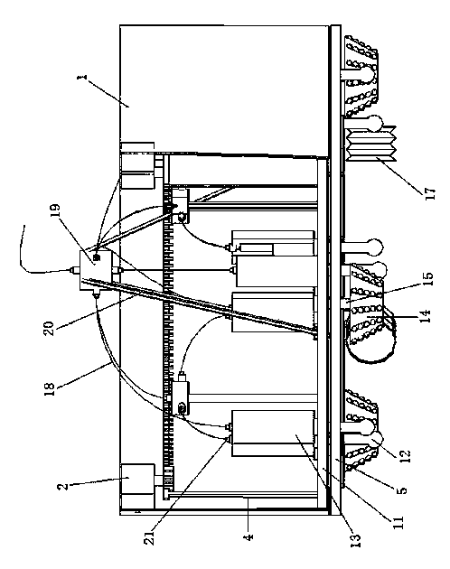 Cutterhead device for large-diameter full-section impact crushing of hard rock