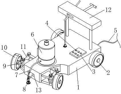 A continuous garden marking device with automatic deviation correction function