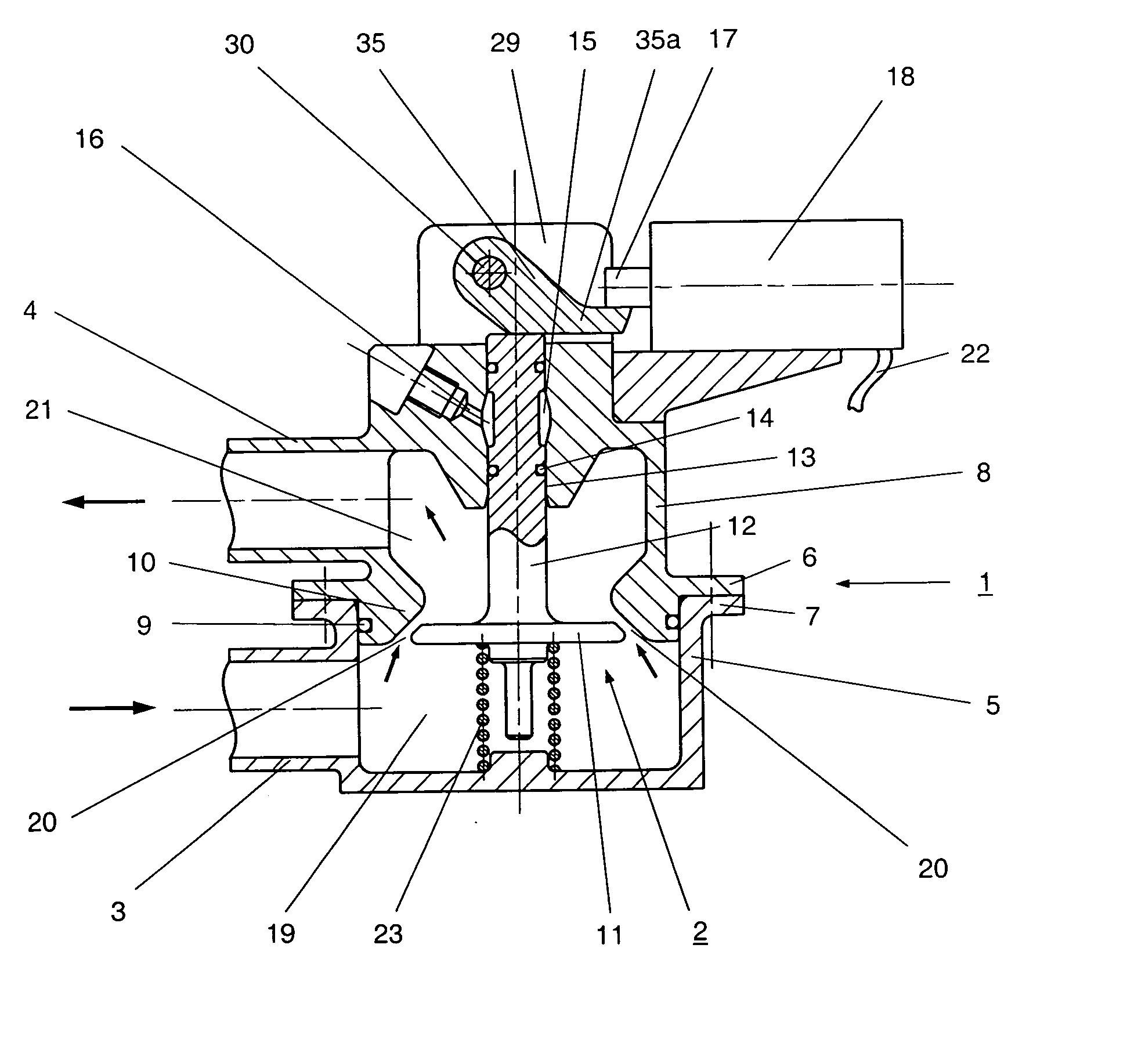 Quick-closing valve for the interruption of a fluid flow