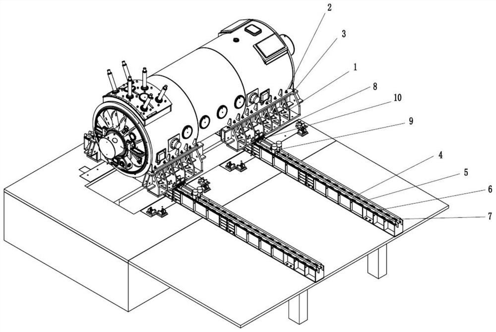 Hydraulic side shifting device of large-scale gas turbine generator