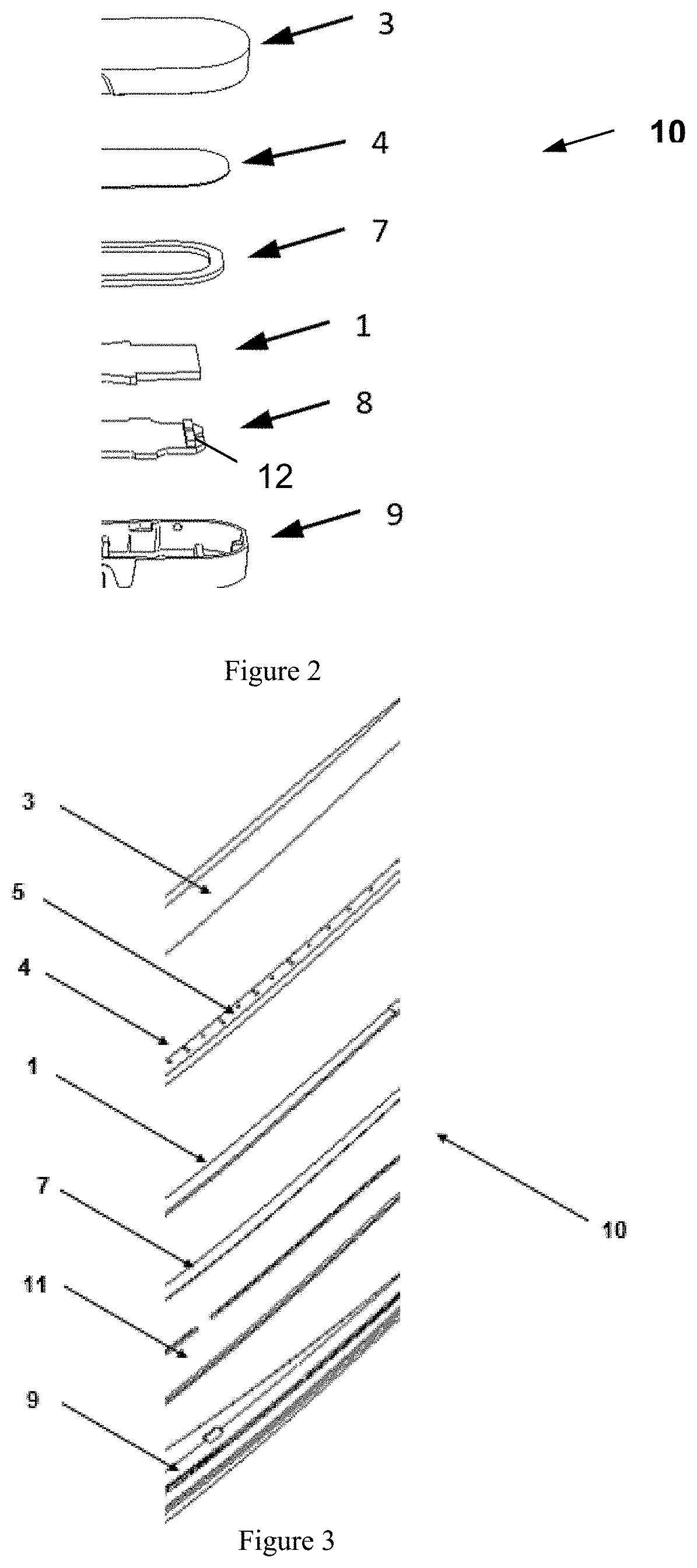 Light assembly, method for reducing light loss, vehicle design element and rear view device