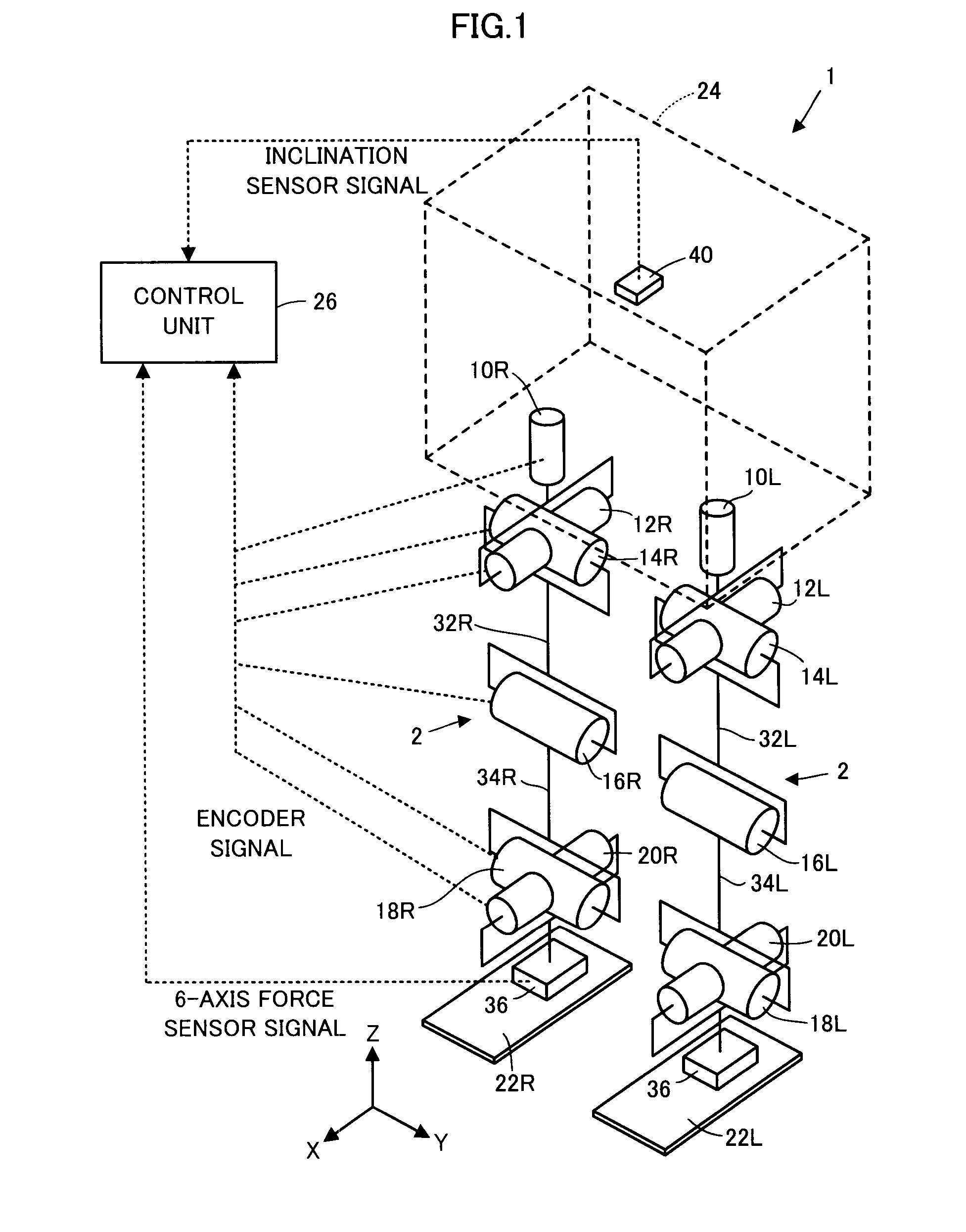 Control device for legged mobile robot