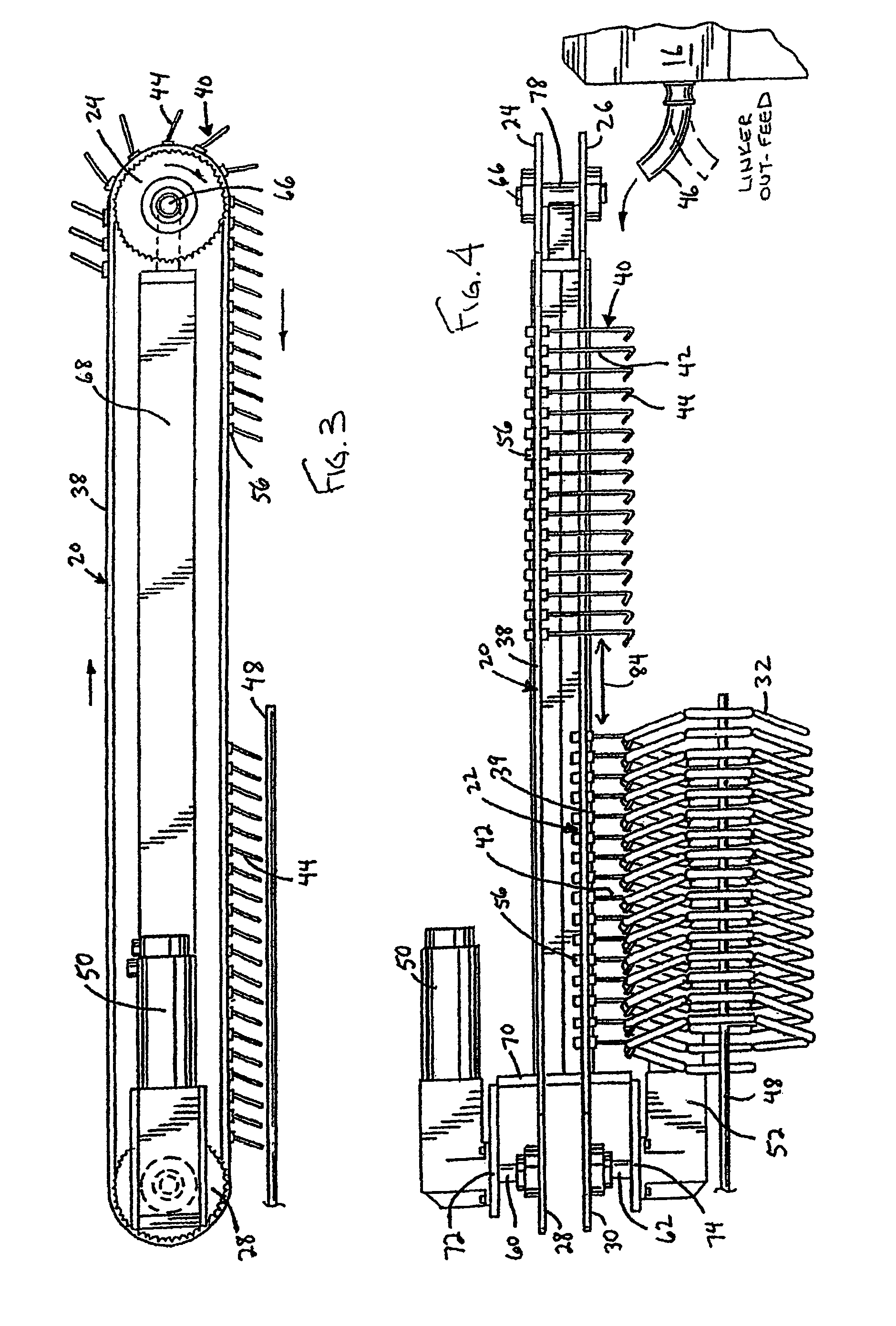 Suspension device for linked products