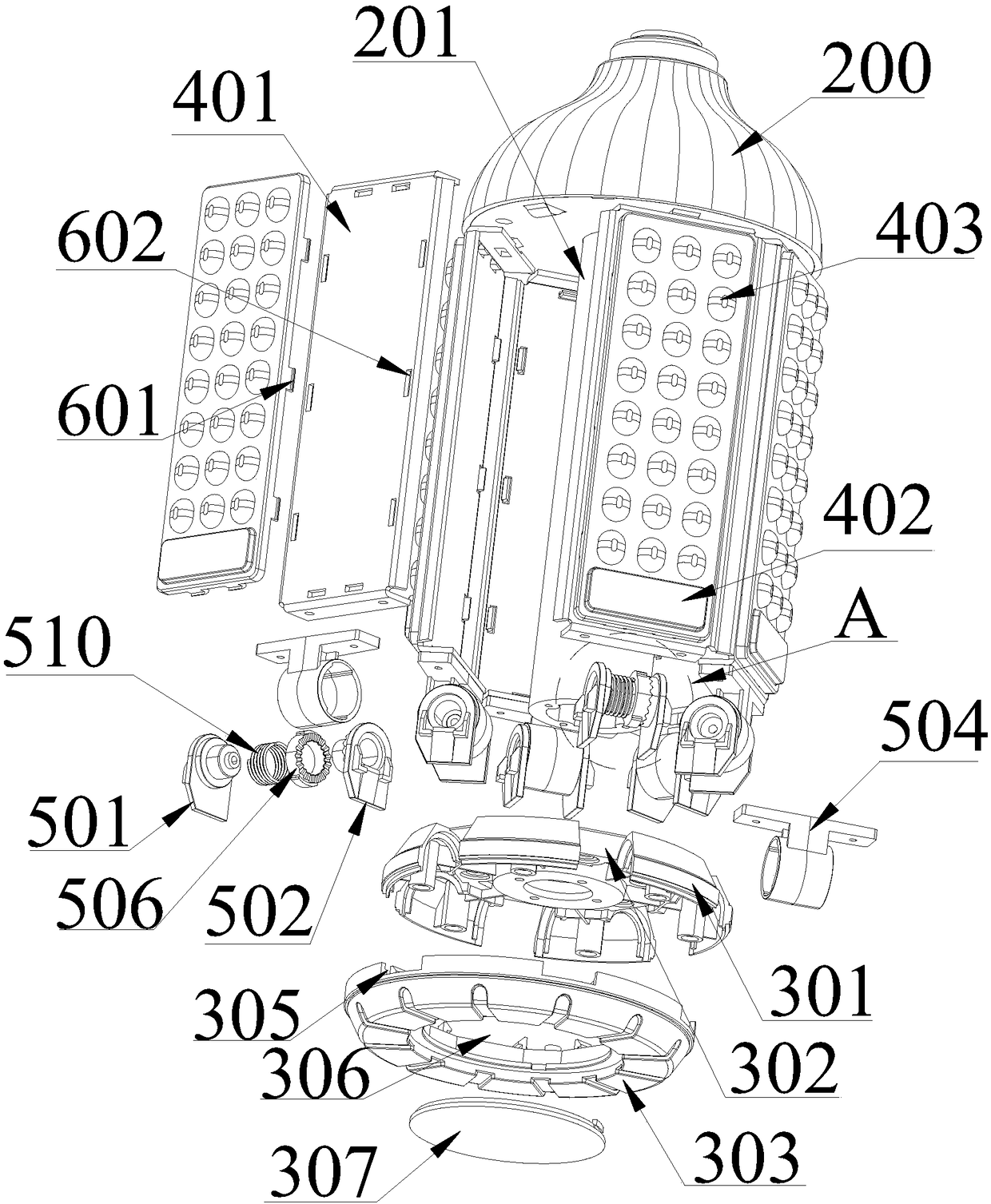 Light emitting angle-adjustable bulb lamp