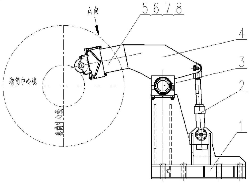 Steel coil pressing device capable of synchronously and transversely moving with coiling machine and pressing method