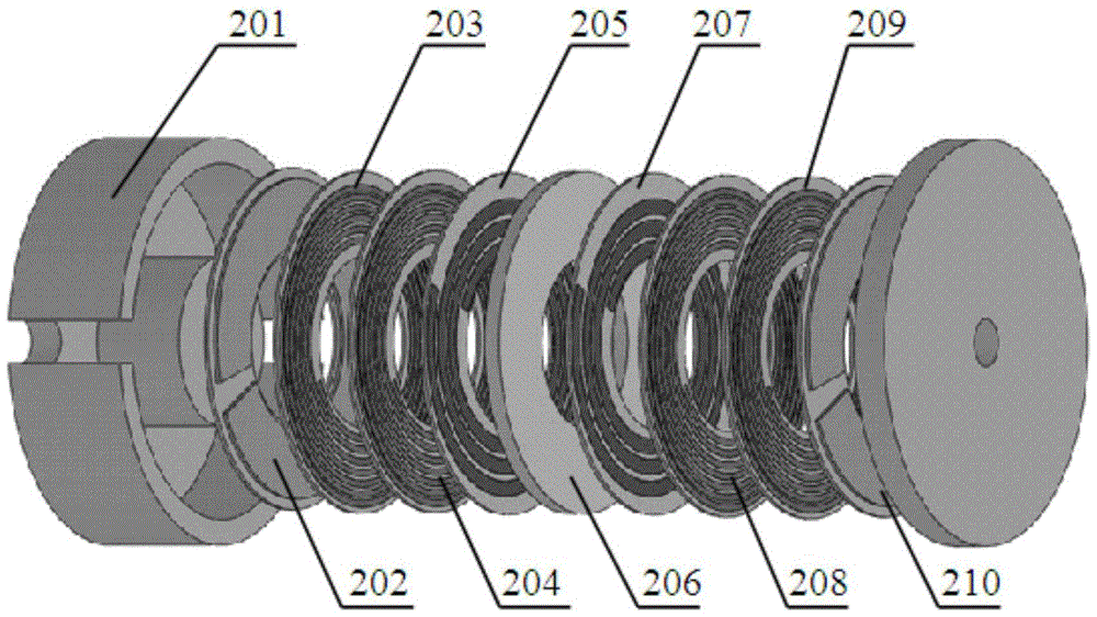 A full planar emi filter integrated structure composed of circular planar pcb coupled inductors