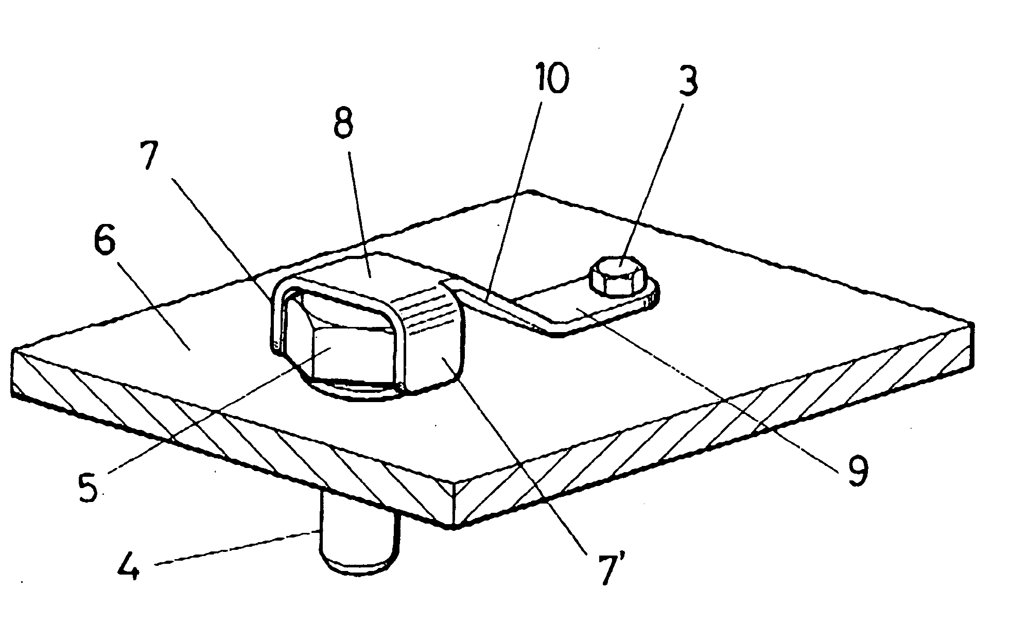 Separate arm device for ensuring of a threaded coupling element