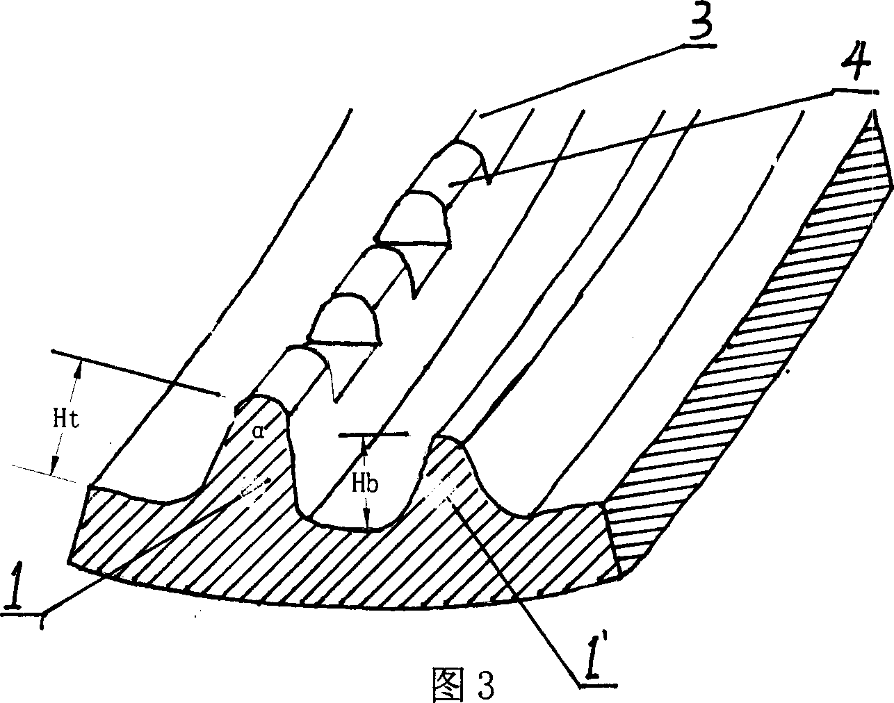 Internal thread heat-transferring pipe