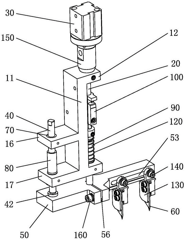 Knife structure in a placket machine