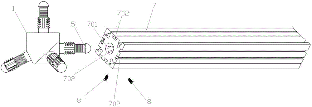 Corner connector dismounting and mounting joint structural component matched with special-shaped profile