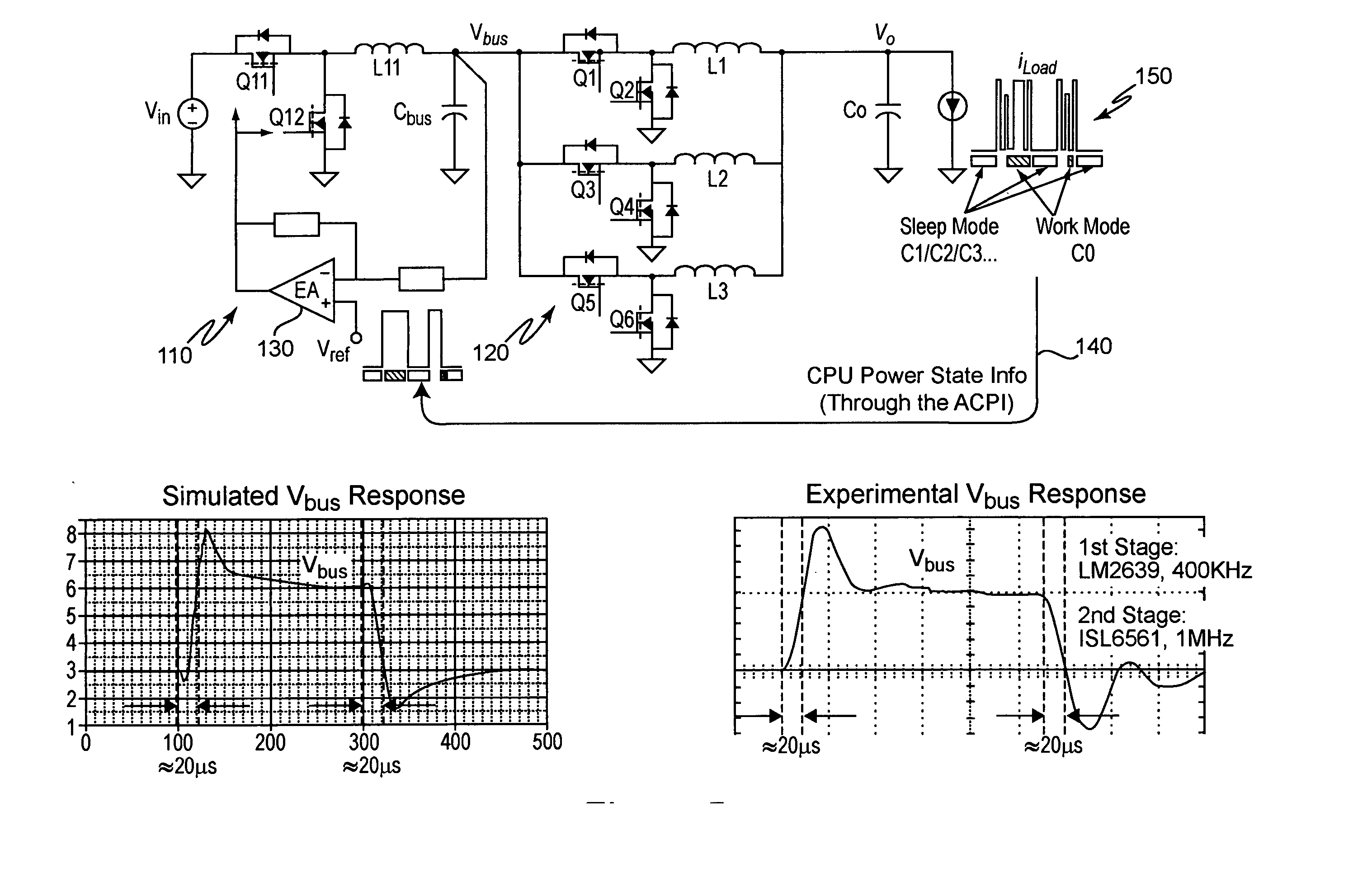 Adaptive bus voltage positioning for two-stage voltage regulators