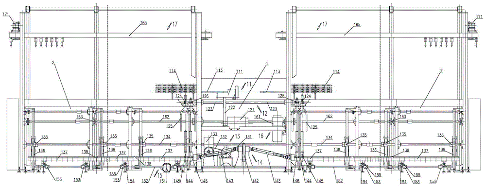 Two-way drive roving frame