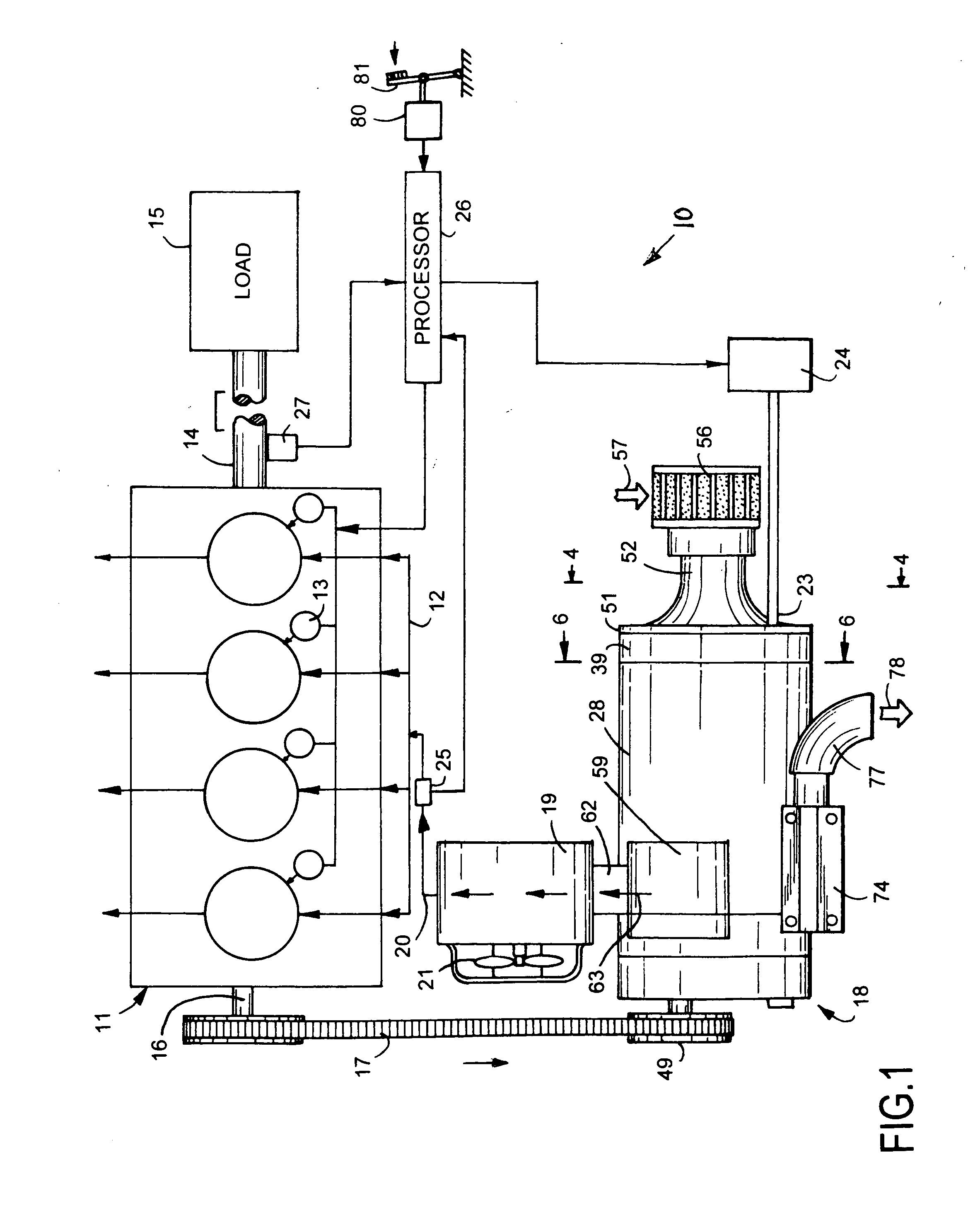 Internal combustion engine and supercharger