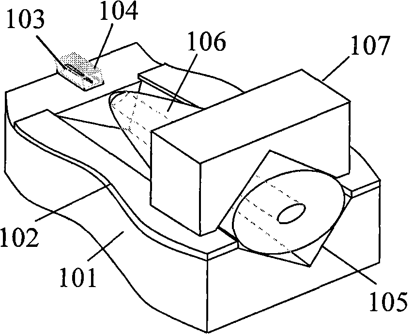 Silicon nanometer optical waveguide and optical fiber coupling and encapsulation method