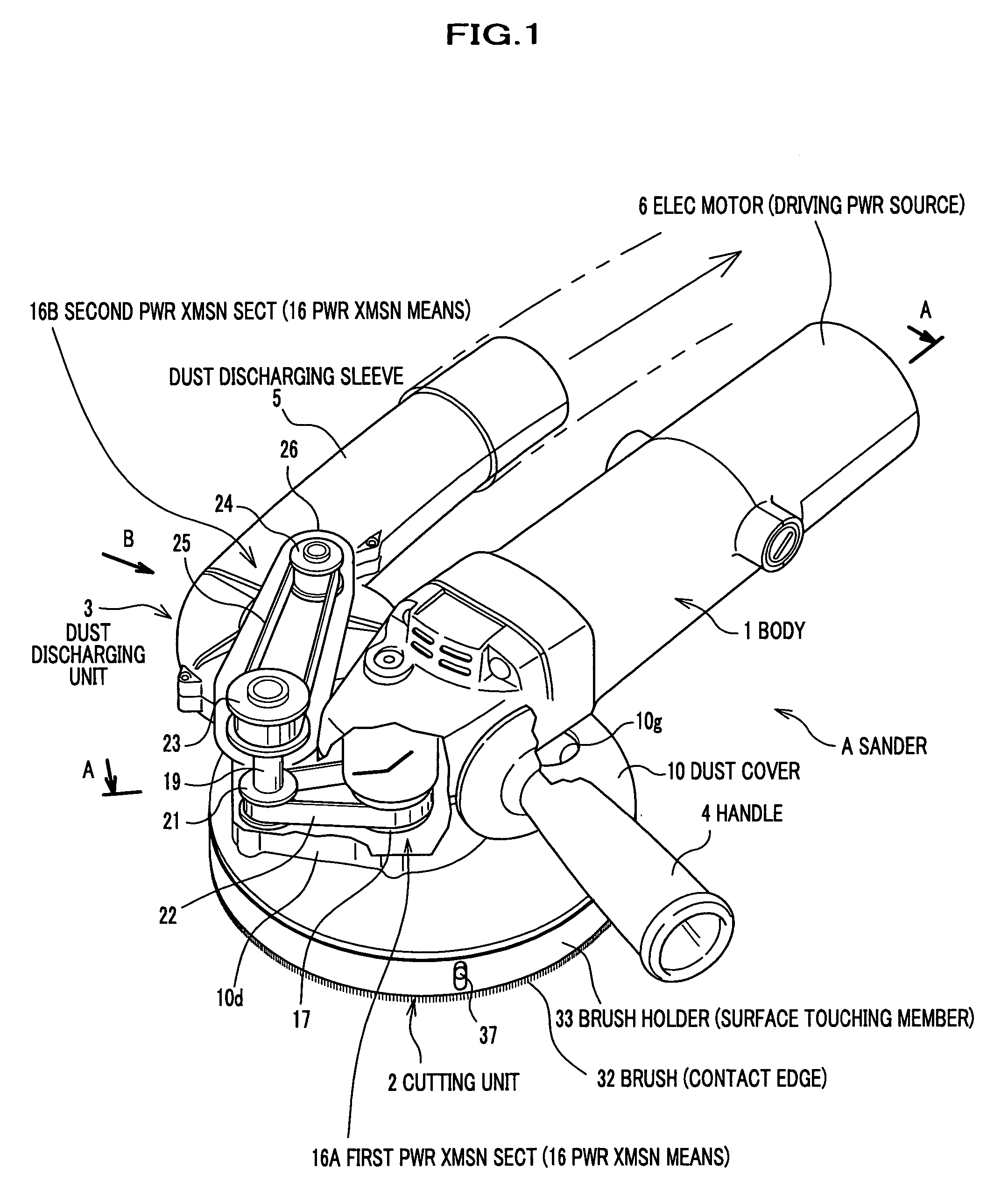 Cutting apparatus with dust discharging