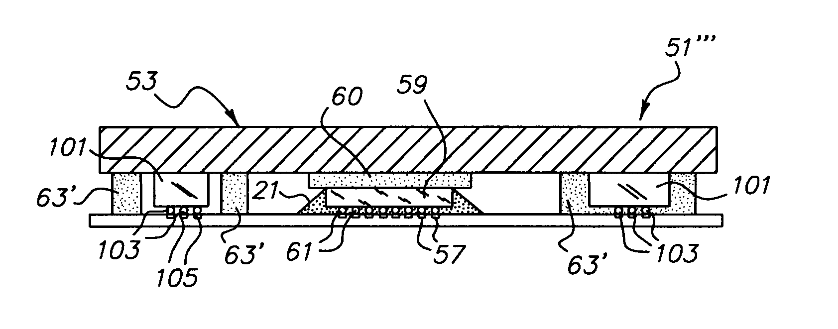 Flexible circuit electronic package with standoffs