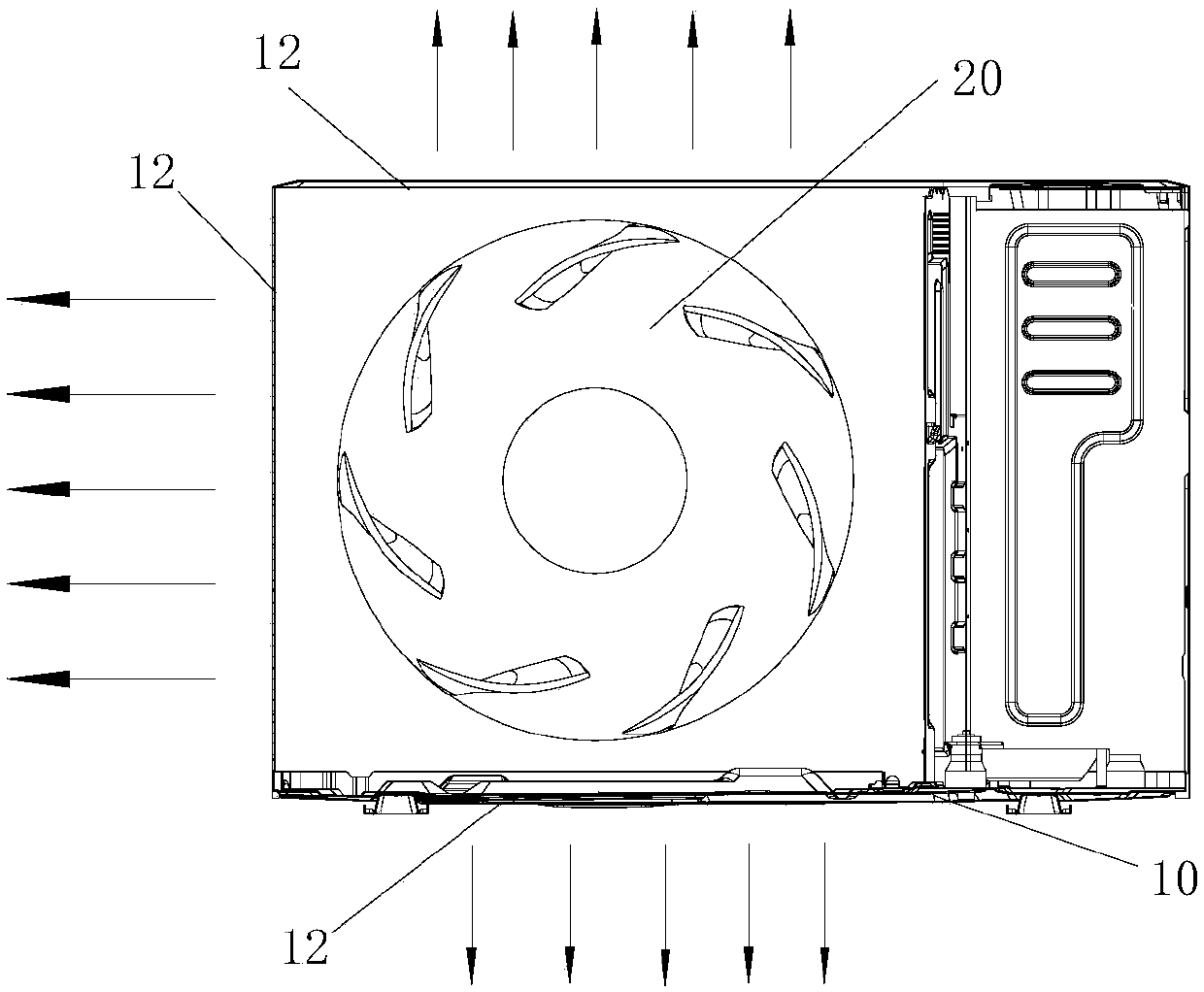 Outdoor unit and air conditioning system provided with same