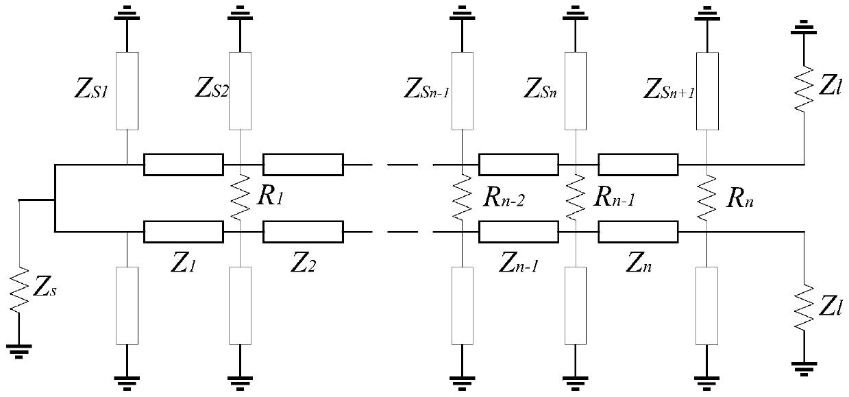 Wilkinson power divider with isolation frequency point aligned Chebyshev filtering characteristics and a preparation method thereof