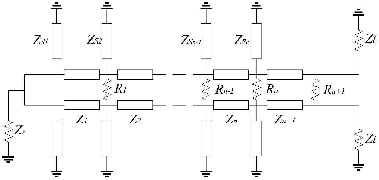 Wilkinson power divider with isolation frequency point aligned Chebyshev filtering characteristics and a preparation method thereof